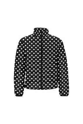 Polka Dot Unisex Stand Collar Padded Jacket