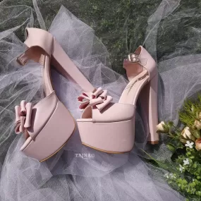 Powder Ribbon High Heel Platforms