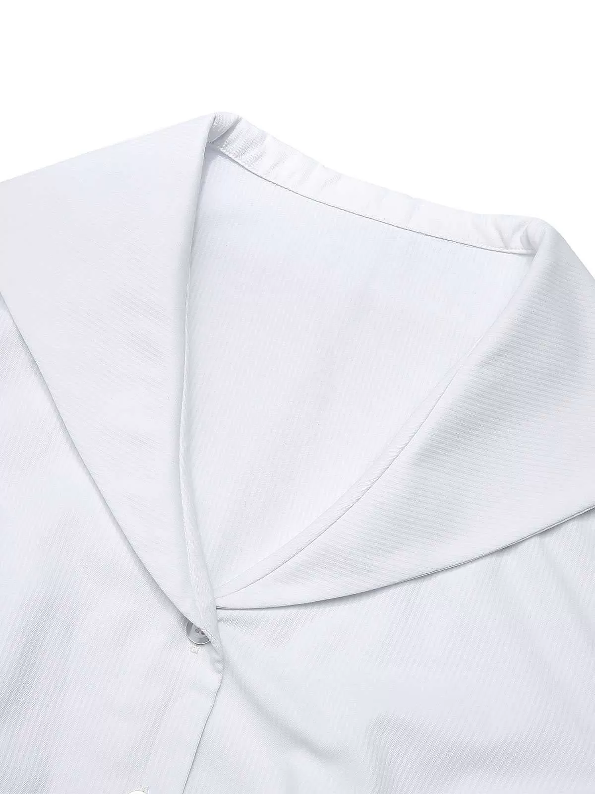 [Pre-Sale] White 1950s Lapel Solid Shirt