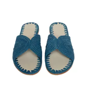 Raffia Slippers Sun and Moon in Jeans