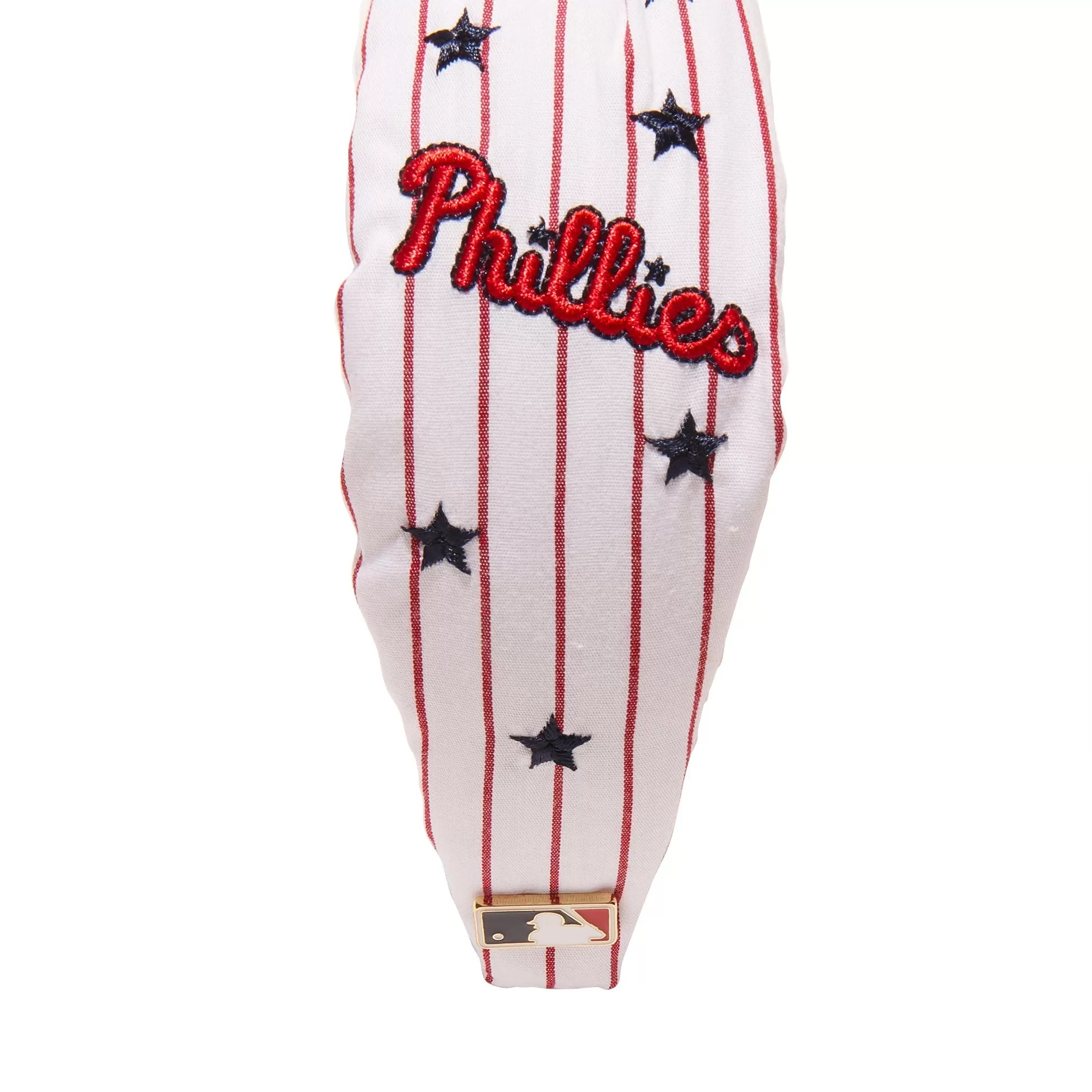 RED STRIPE PHILLIES EMBROIDERED KNOTTED HEADBAND