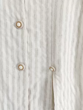 Reina Cream and Tan Striped Button Up