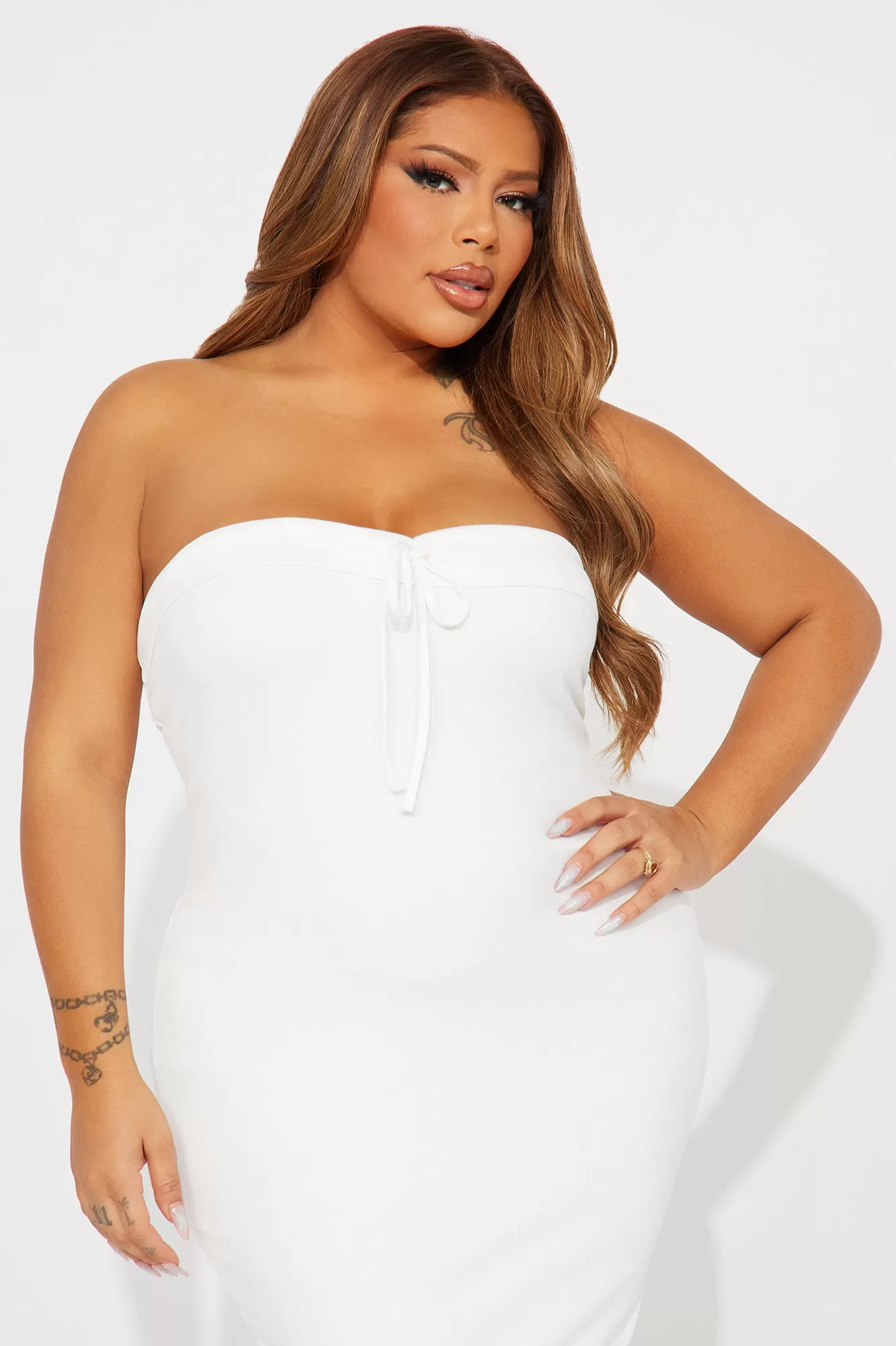 Ribbed Radiance Mini Dress - Cream