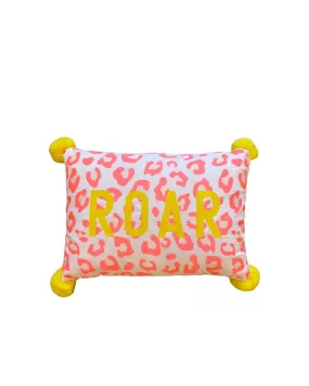 'Roar' Embroidered Leopard Print Cushion