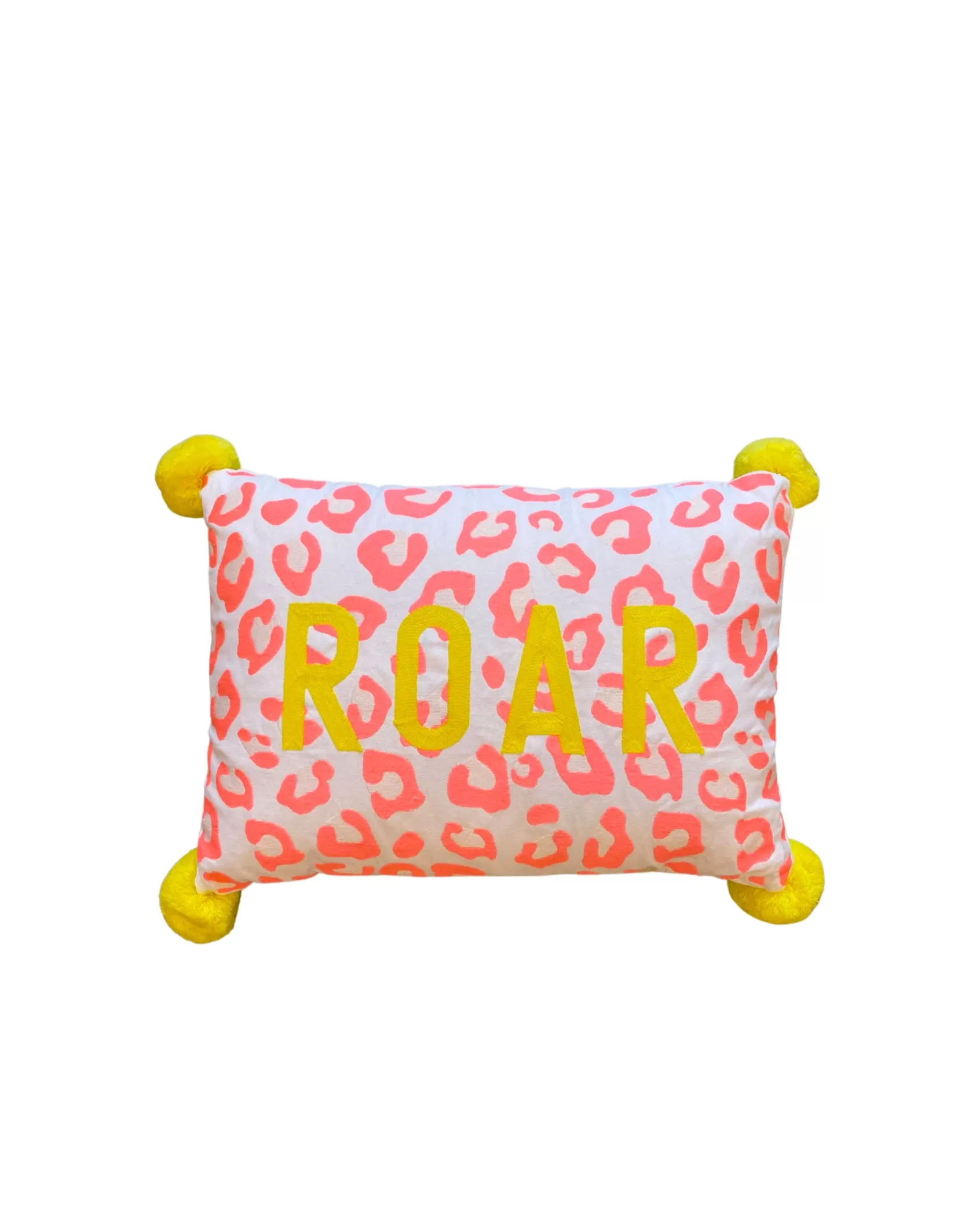 'Roar' Embroidered Leopard Print Cushion