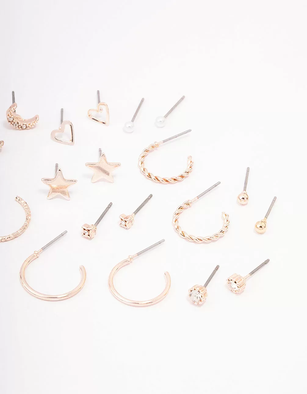 Rose Gold Celestial Heart Earring 12-Pack