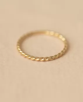 *SAMPLE SALE* 9K Solid Gold Twist Stacking Ring