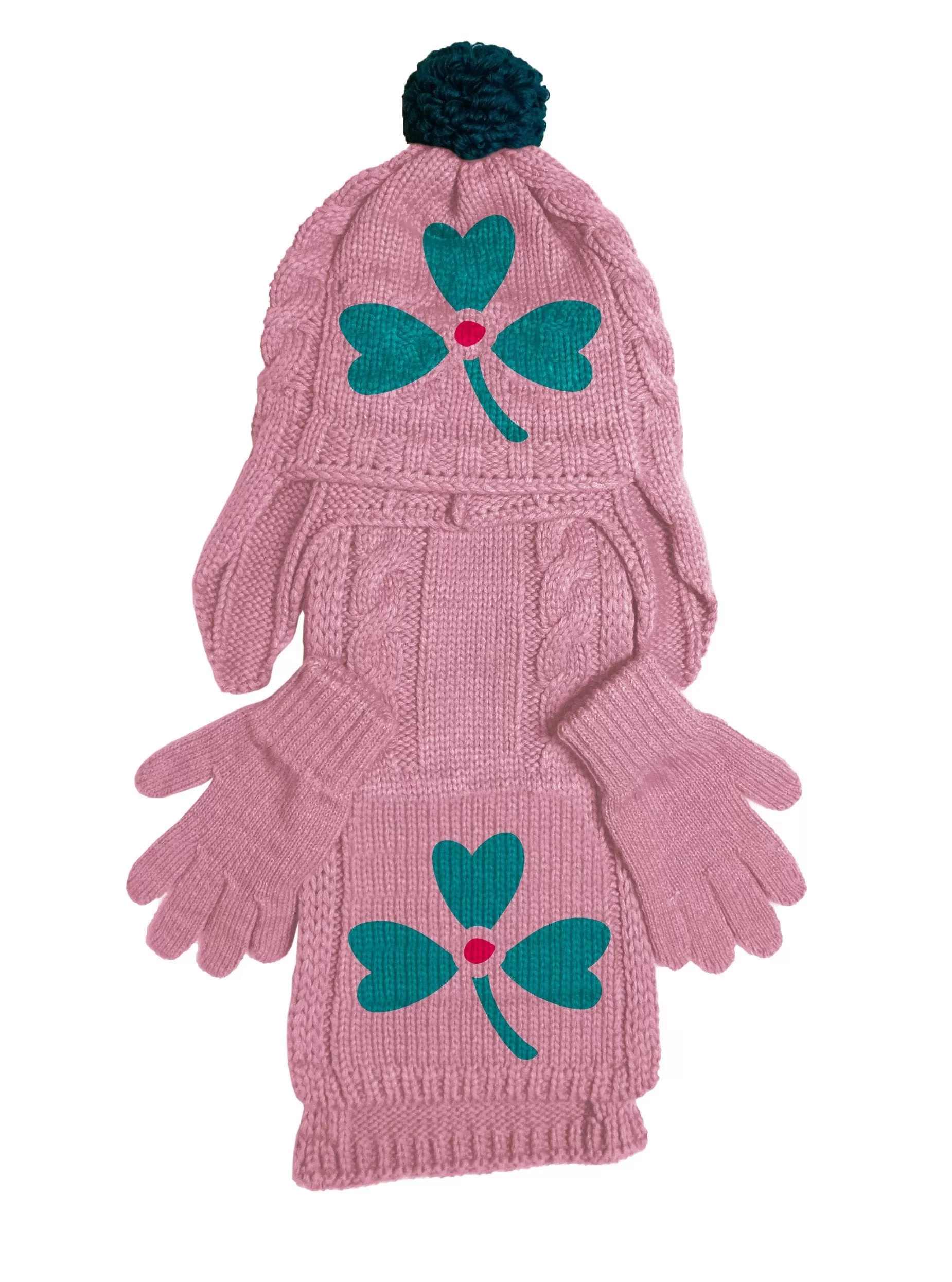 SHAMROCK KIDS HAT/SCARVE/GLOVES SET