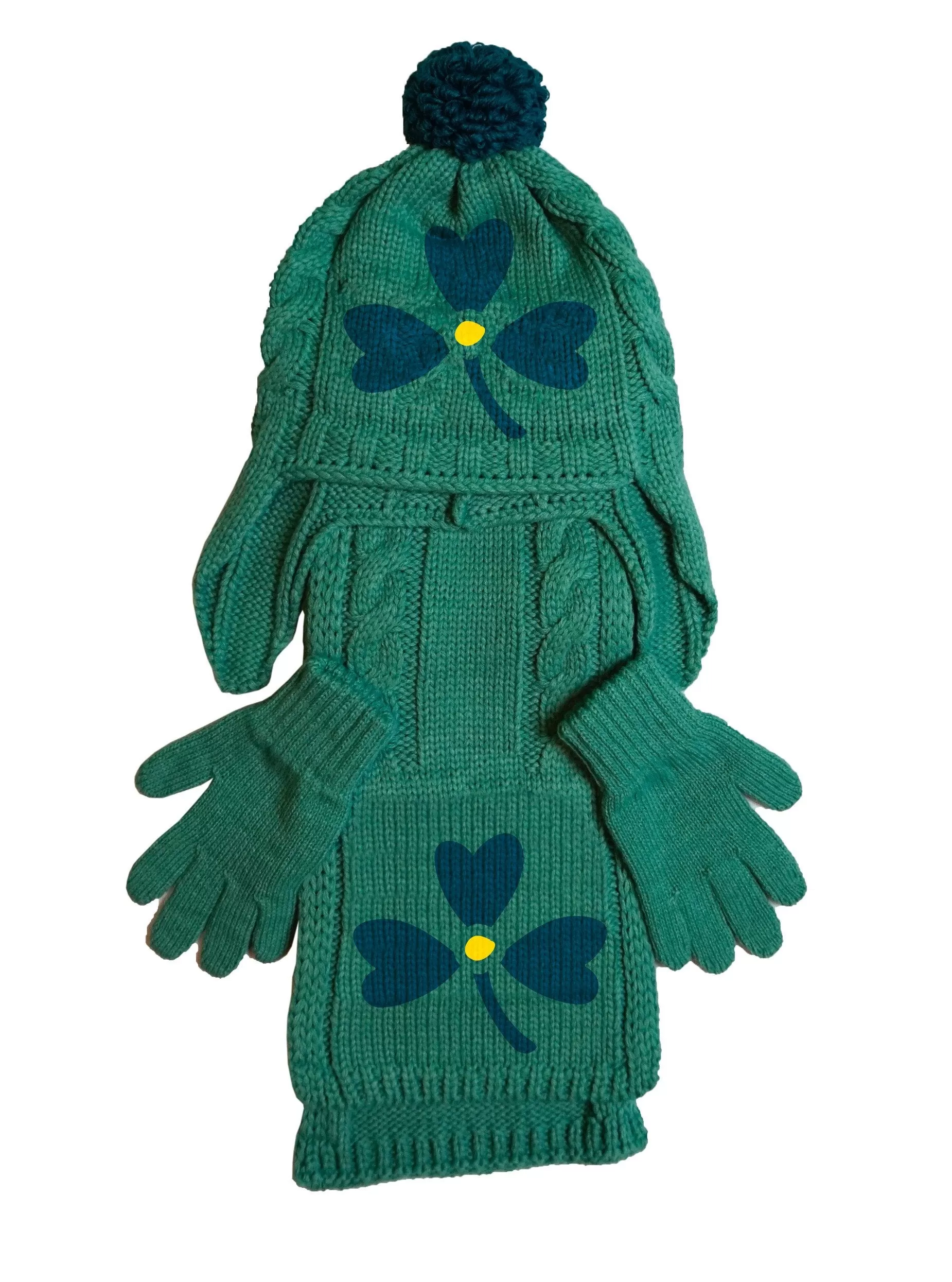 SHAMROCK KIDS HAT/SCARVE/GLOVES SET