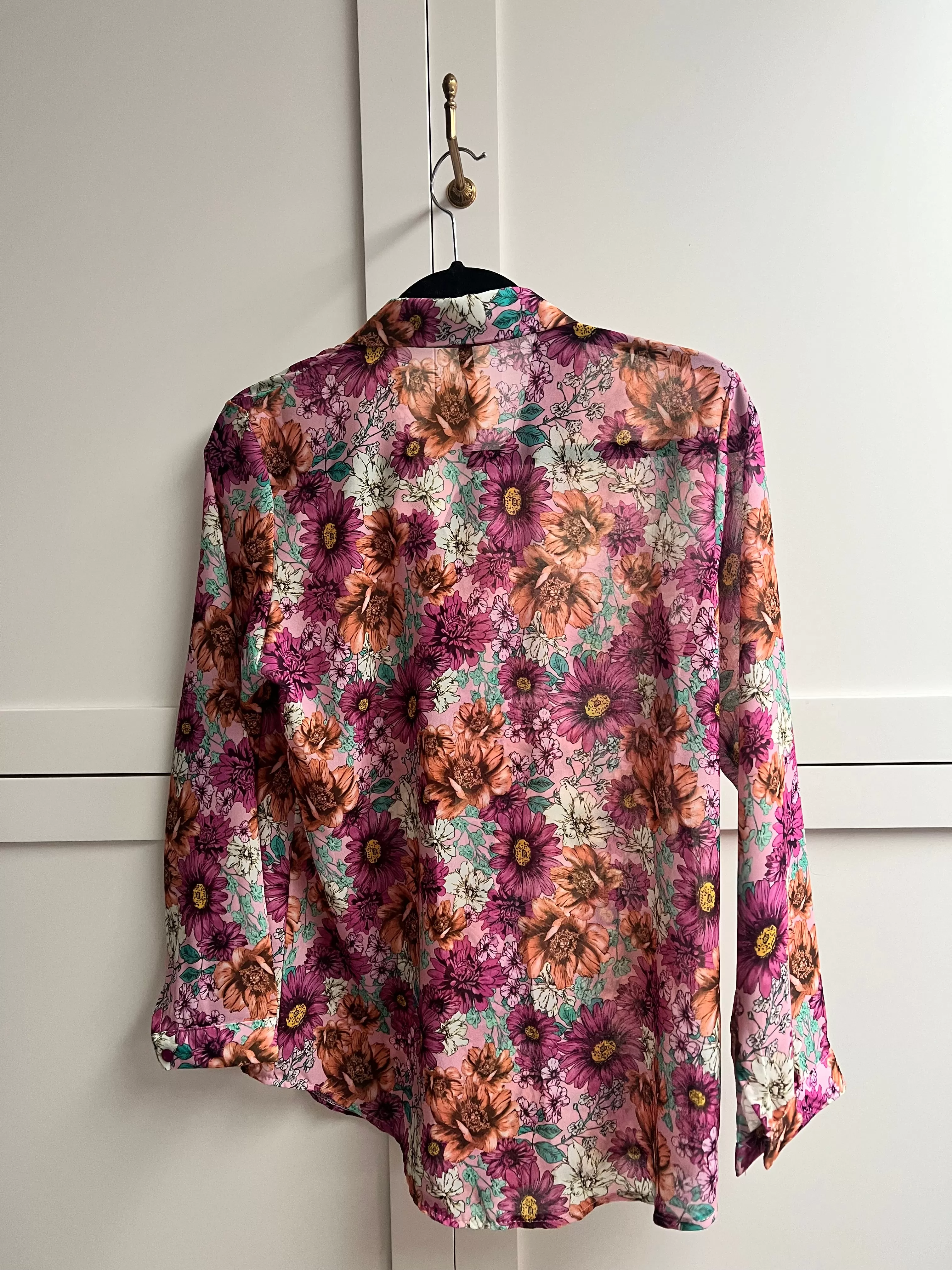 Sheer Blouse | Pink Daisies | Back in Stock