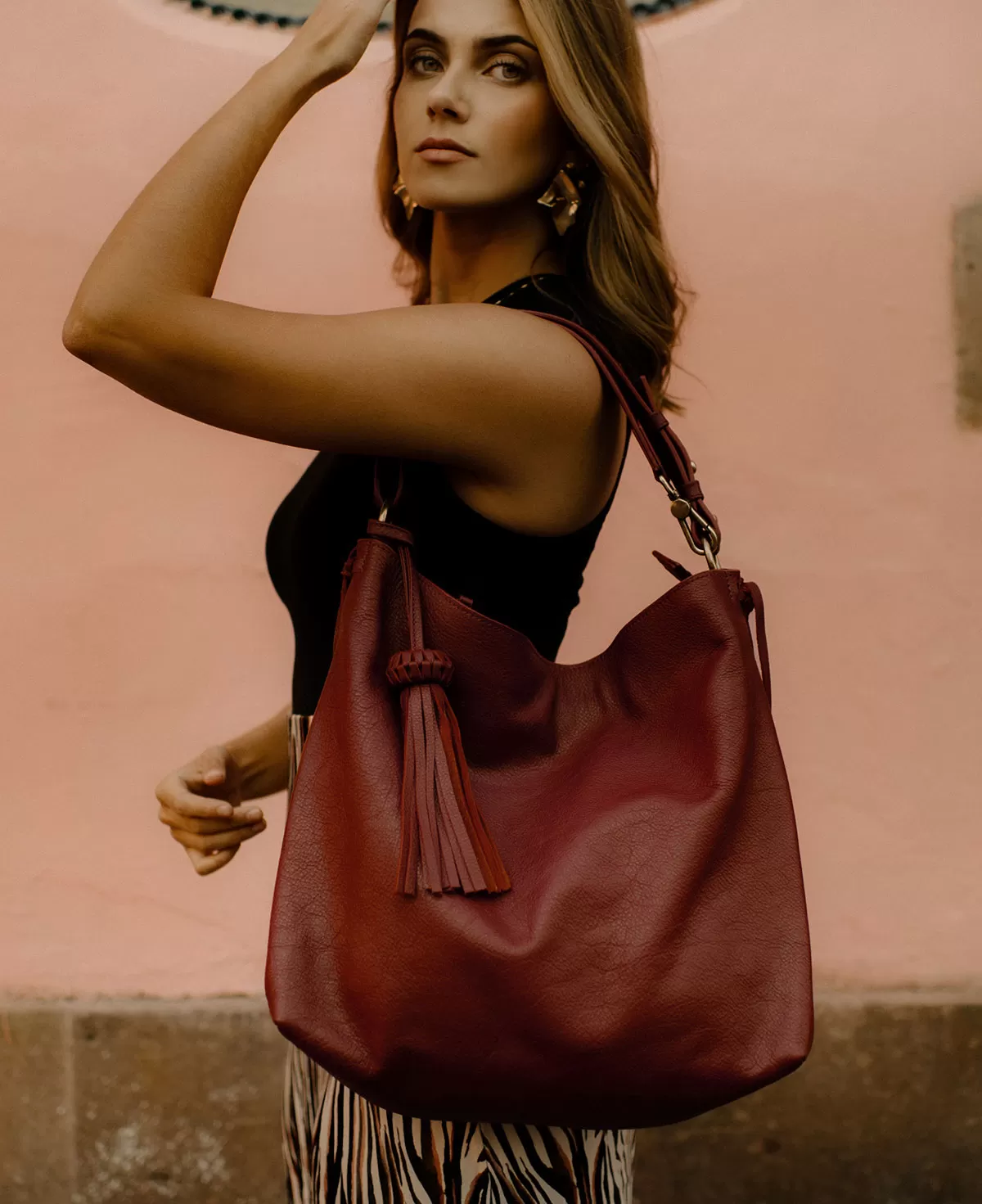 Shoulder Bag Bacalar Bis Cognac Leather