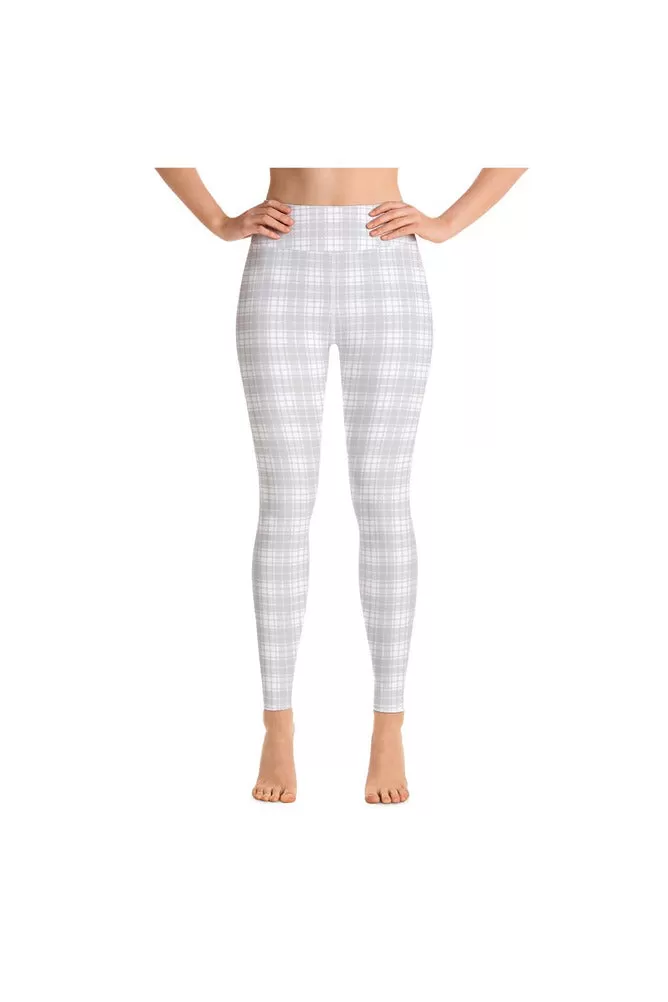 Silver & White Plaid Yoga Leggings