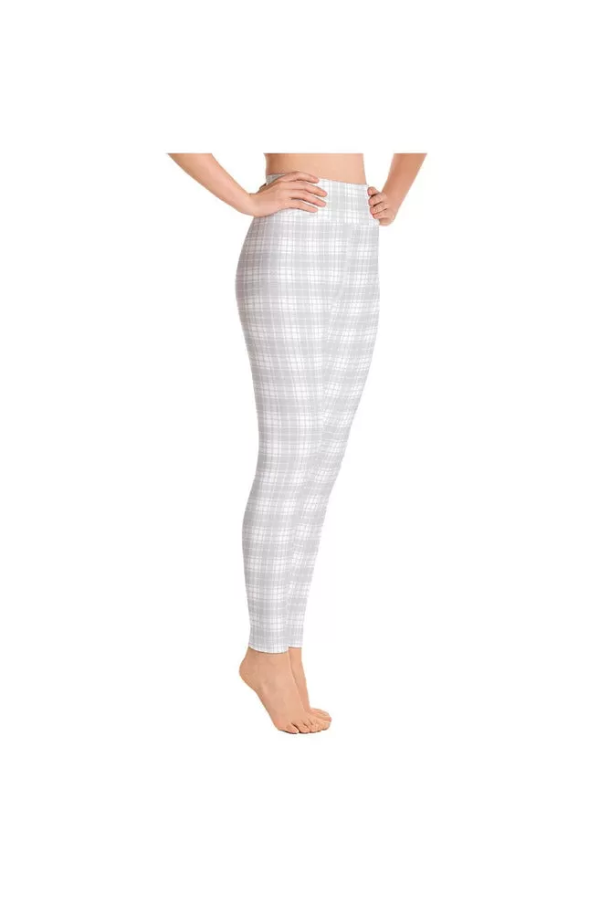 Silver & White Plaid Yoga Leggings