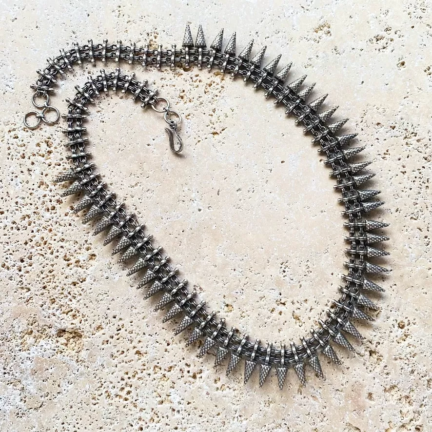 Silver Rajasthani Shark-tooth Necklace