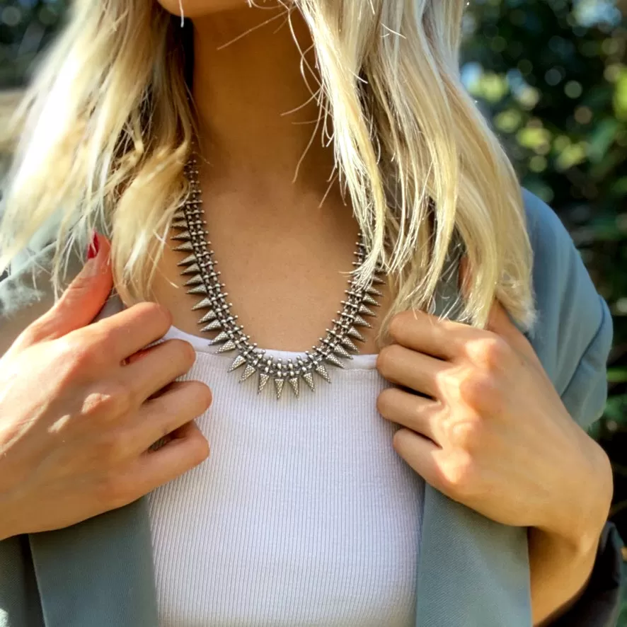 Silver Rajasthani Shark-tooth Necklace