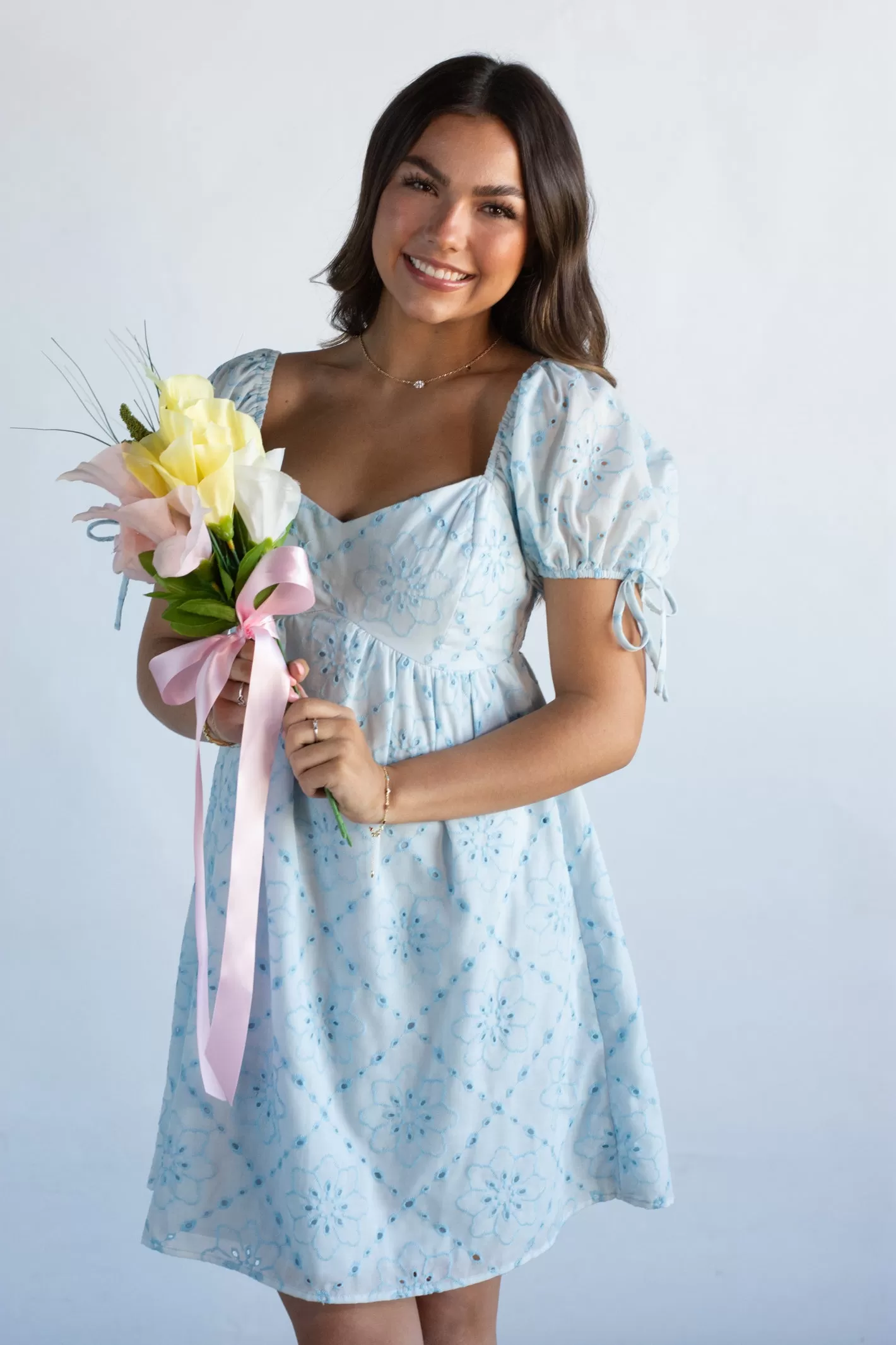 Simply Dreamy Eyelet Mini Dress