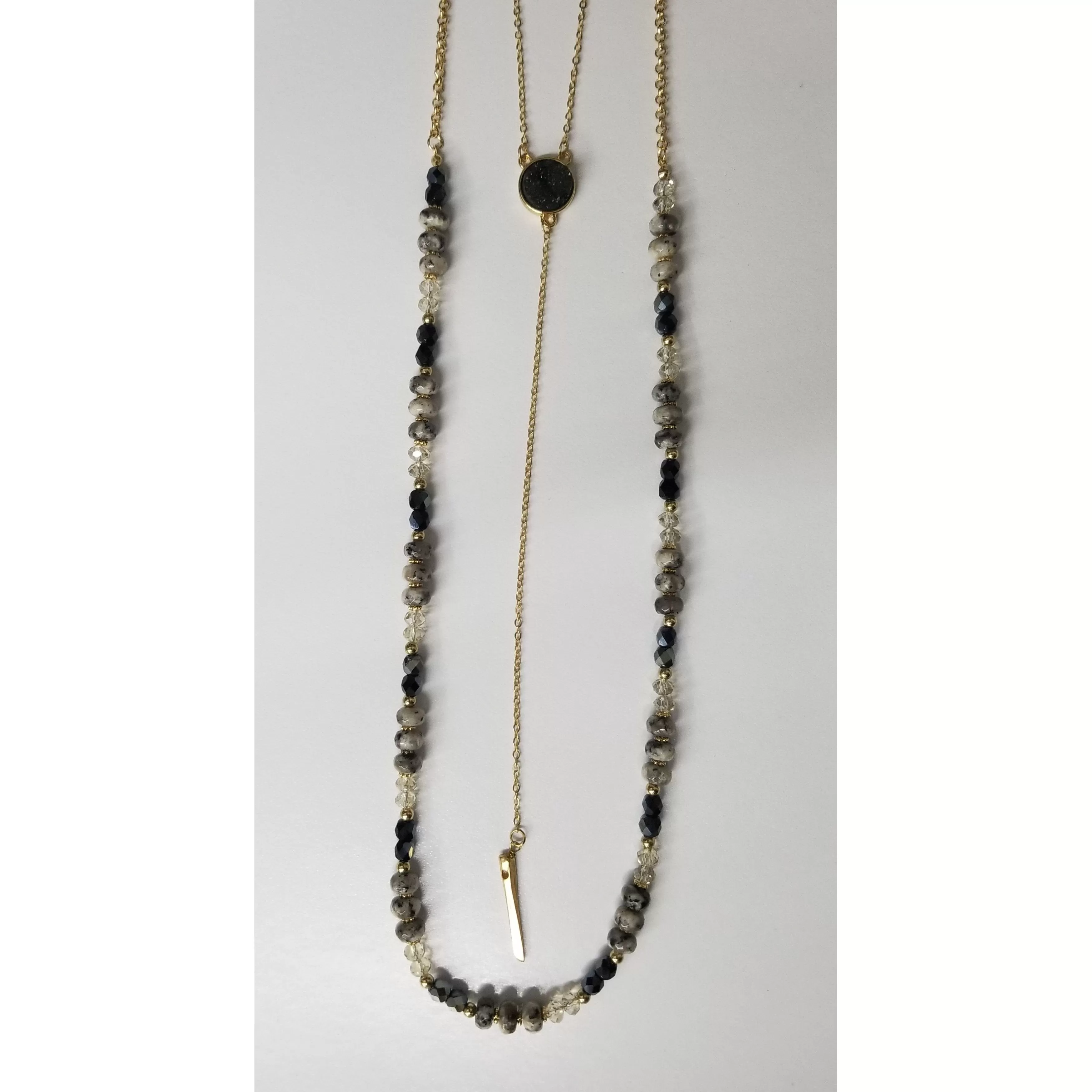 Simply Noelle Rock On Drop Necklace - Black