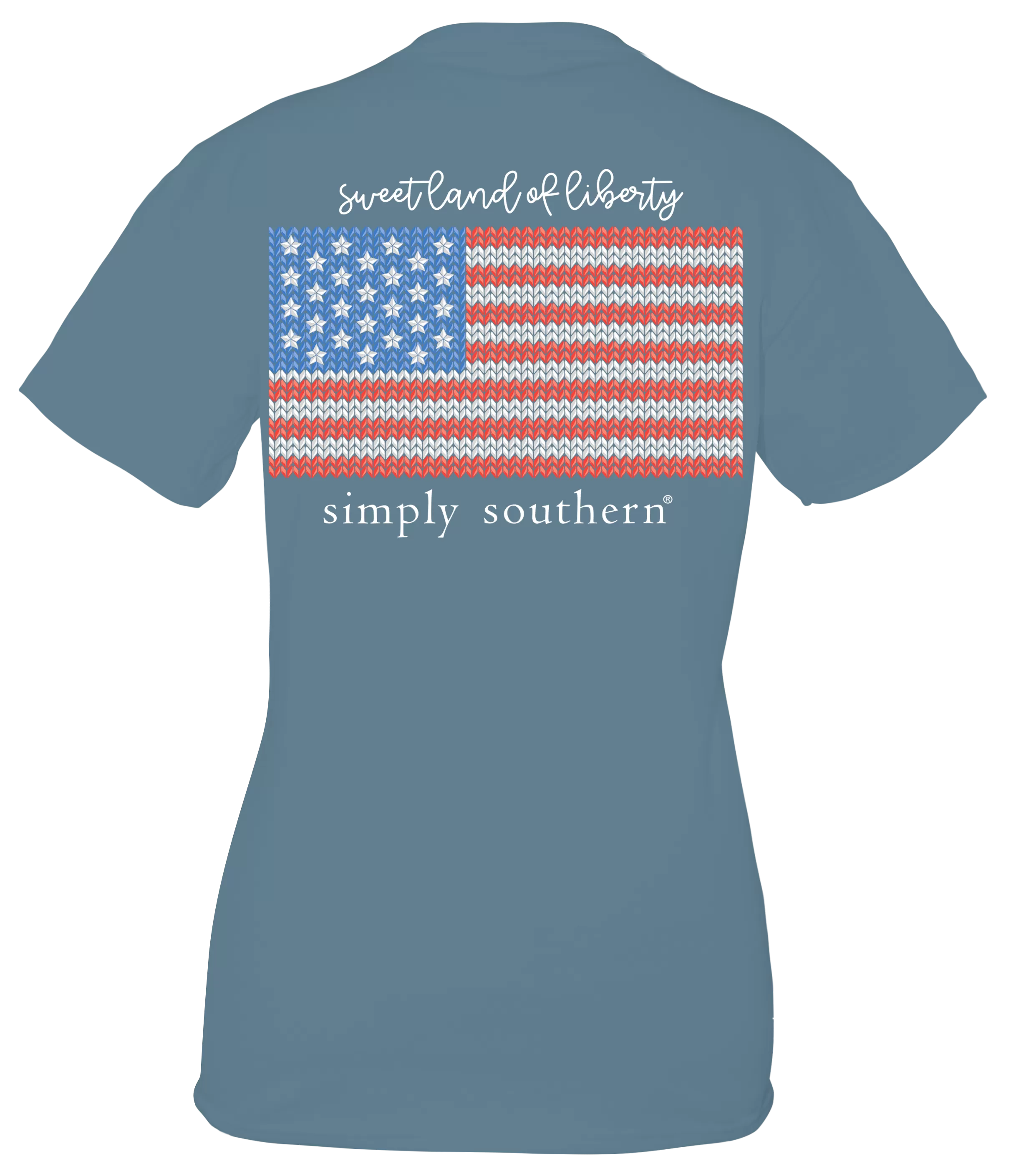 Simply Southern 'Sweet Land of Liberty' Knitted Flag Short Sleeve Tee