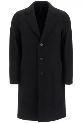 SINGLE-BREASTED WOOL COAT IN BOILED