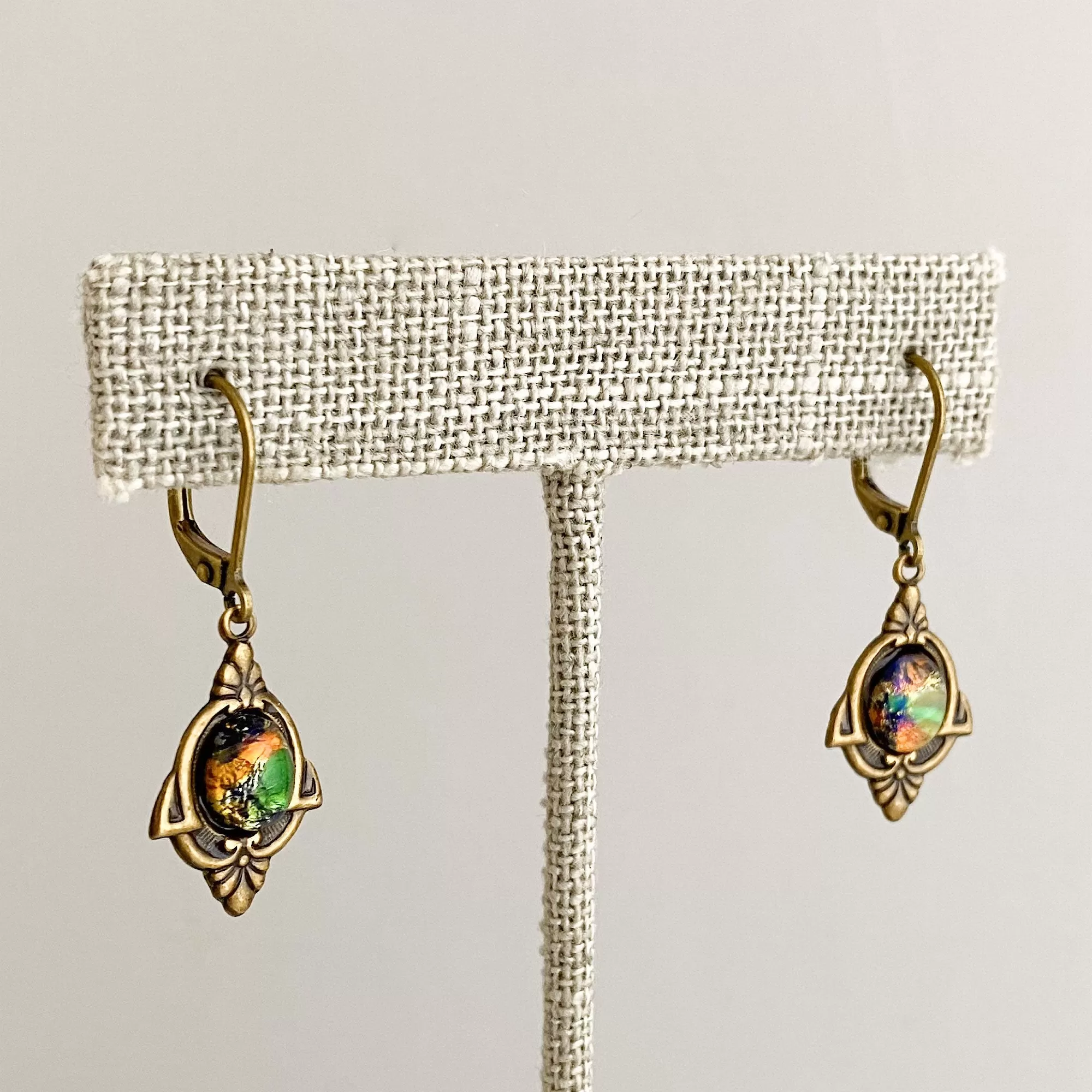 SKYLER Art Nouveau fire opal earrings