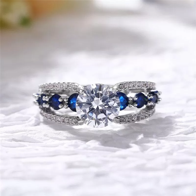 Special Novel Designed CZ  Sapphire Ring