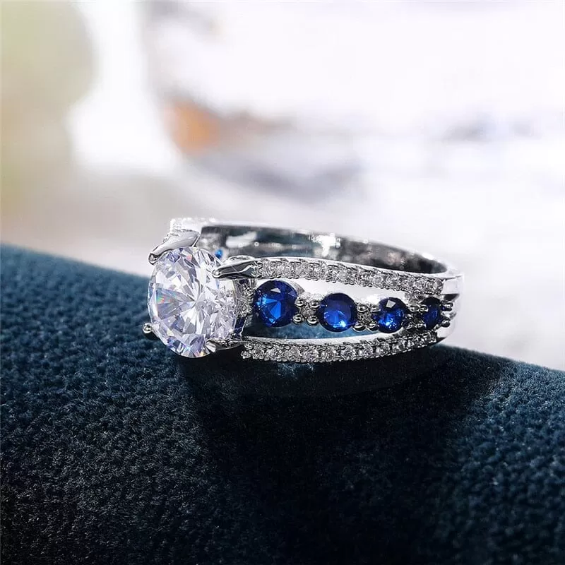 Special Novel Designed CZ  Sapphire Ring