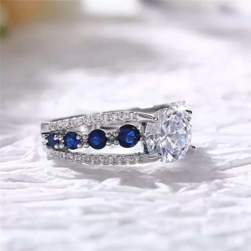 Special Novel Designed CZ  Sapphire Ring