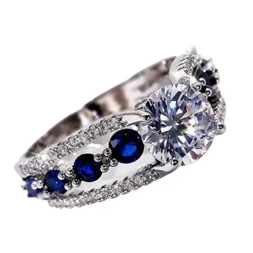 Special Novel Designed CZ  Sapphire Ring