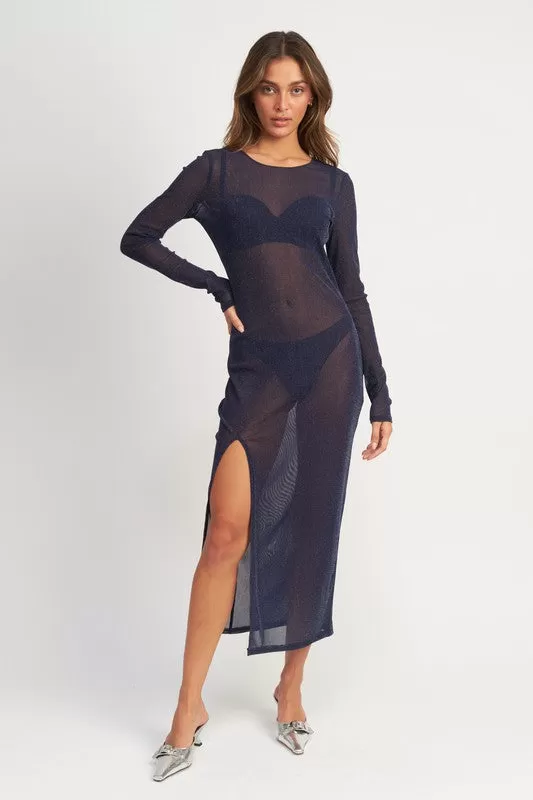 Summer Goddess Mesh Glitter Max Dress