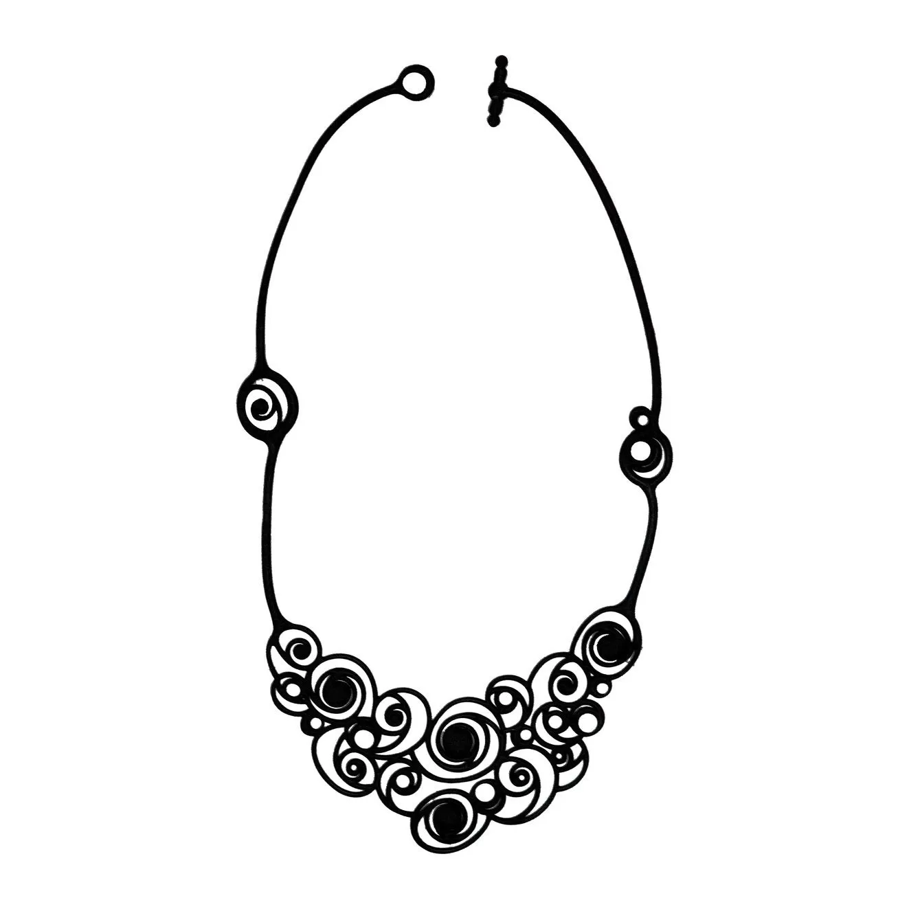 Summer Spirals Necklace Black