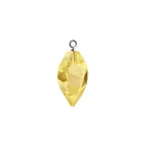 Swarovski 14.5mm Twisted Drop Pendant with Rhodium Cap - Crystal Metallic Sunshine (1 Piece)