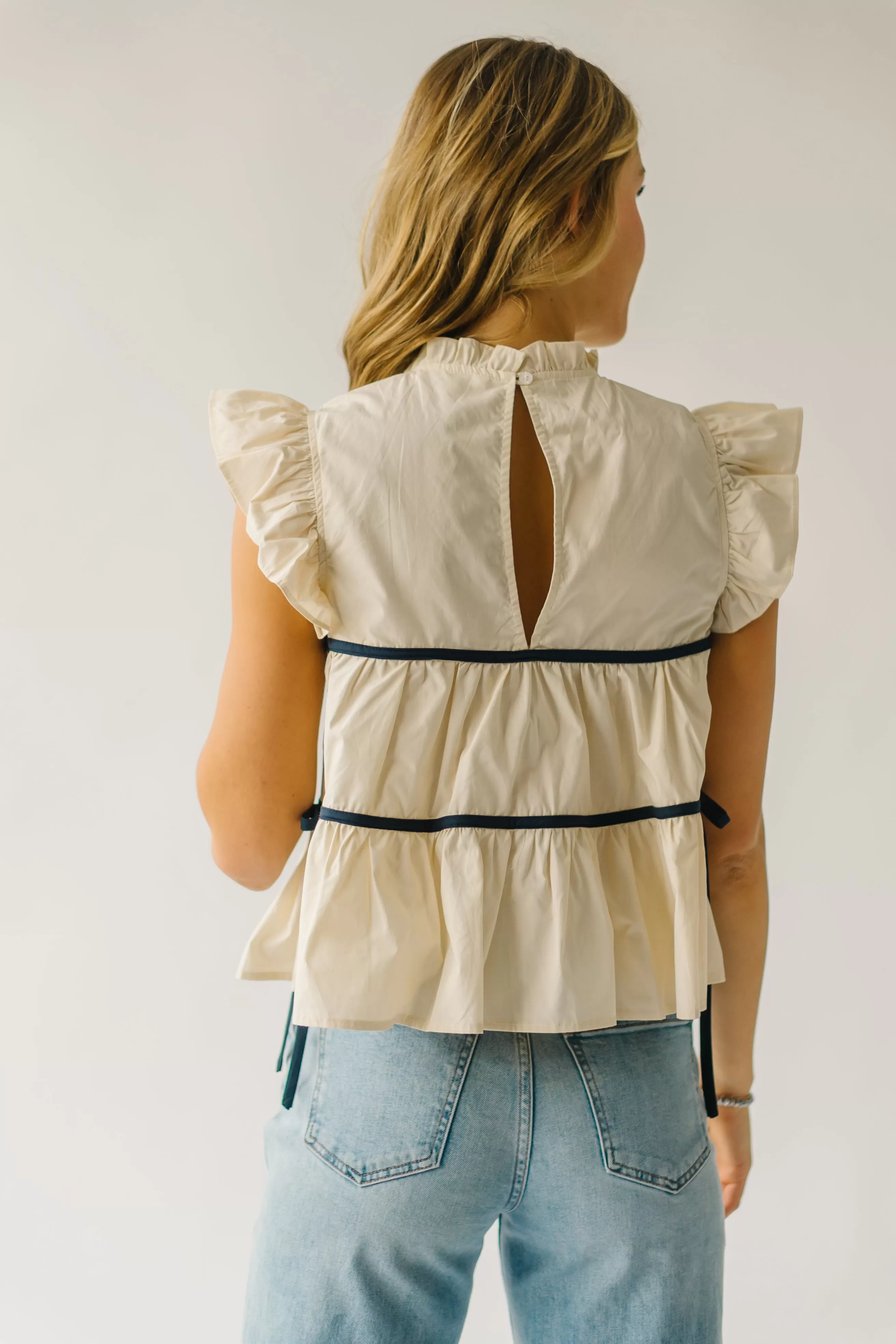 The Terrick Ruffle Detail Blouse in Ivory