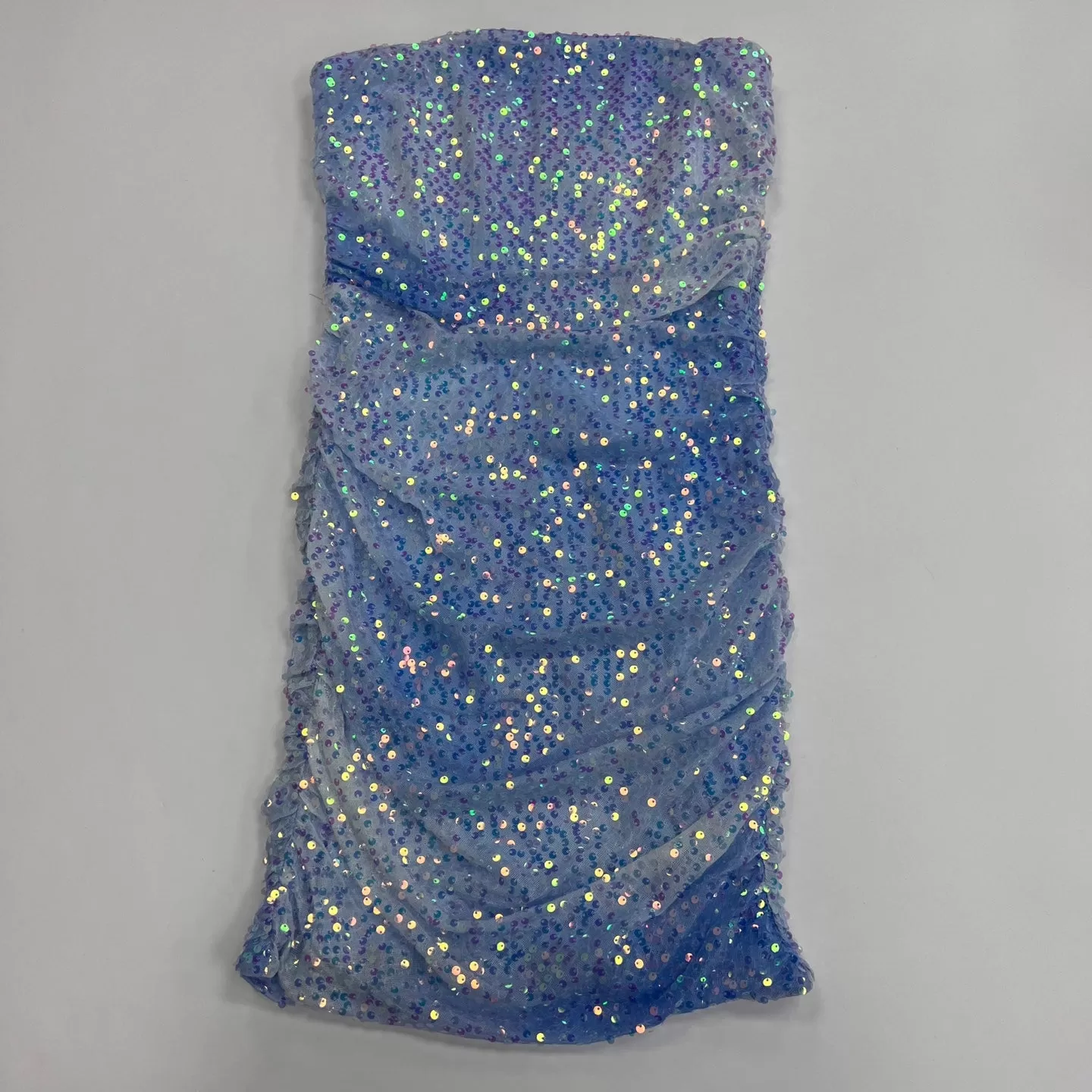 Tie Dye Sequin Embellised Strapless Mini Dress