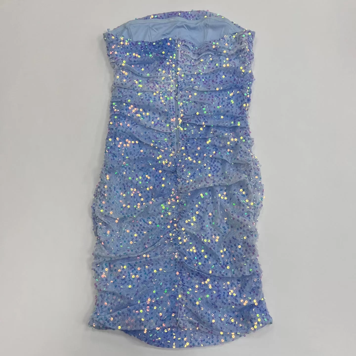 Tie Dye Sequin Embellised Strapless Mini Dress