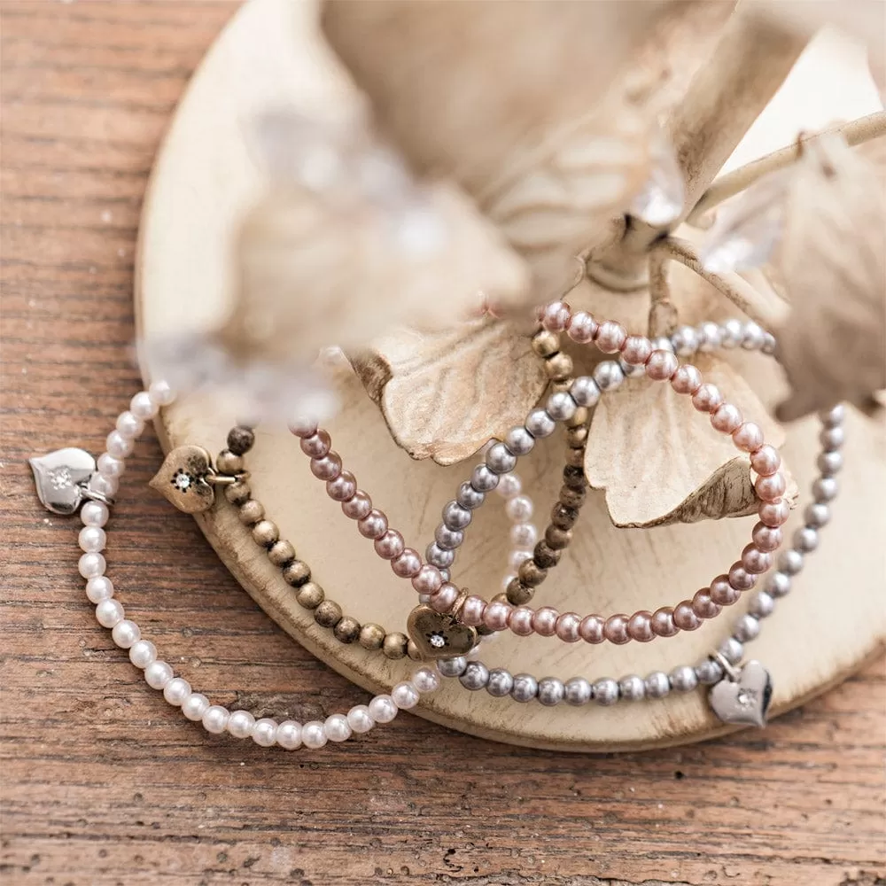 Tiny pearl bracelet silver