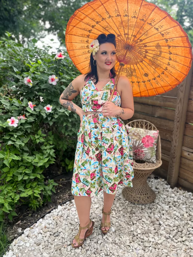 Tootie's Summer Playsuit - Hawaiian Print