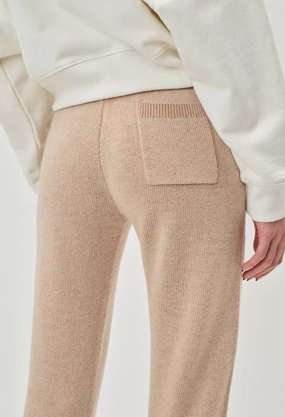 Two Tone Cashmere Sweatpants / Camel X Almond