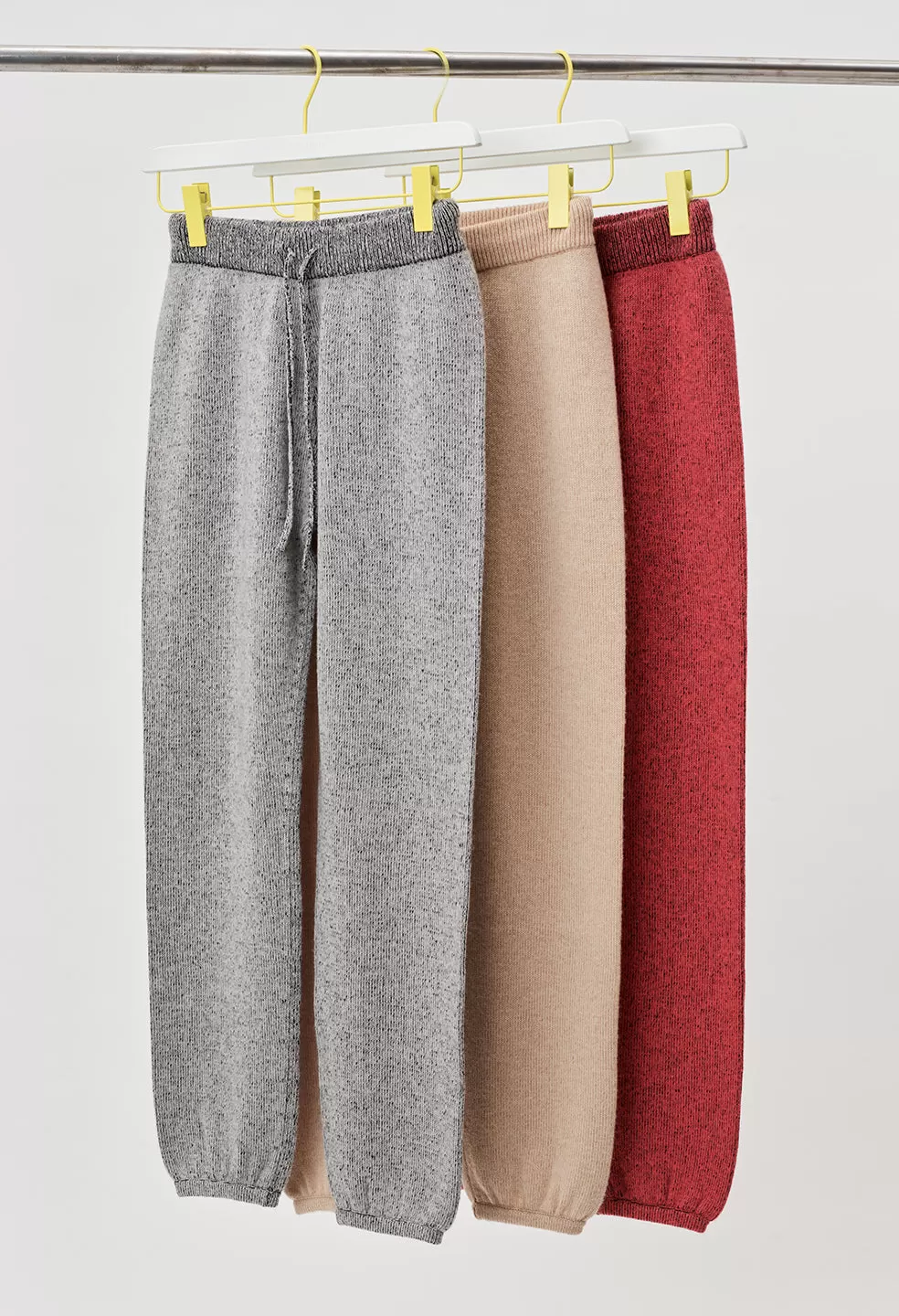 Two Tone Cashmere Sweatpants / Camel X Almond