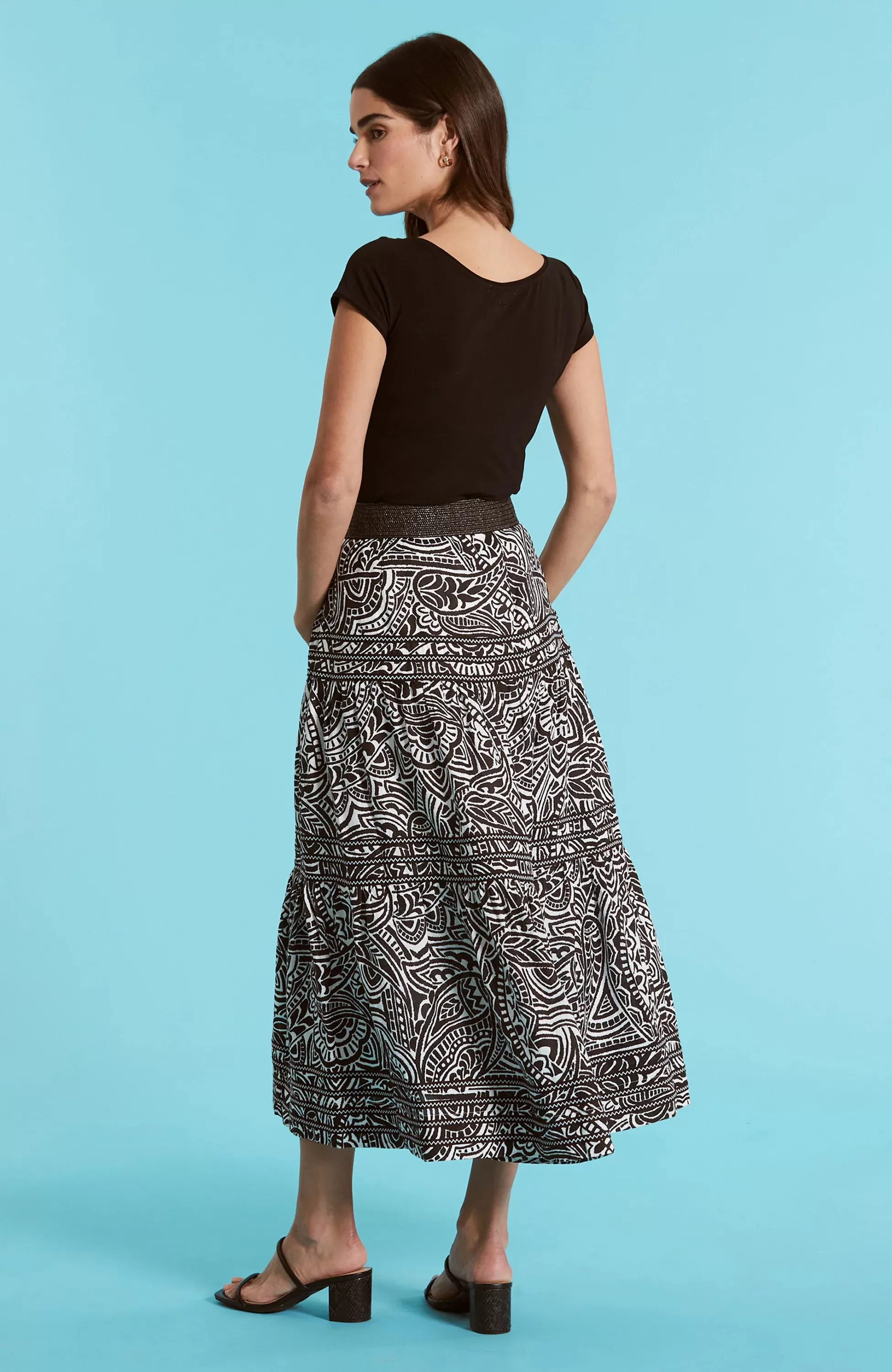 Tyler Boe Daphine Maxi Skirt - Black/White