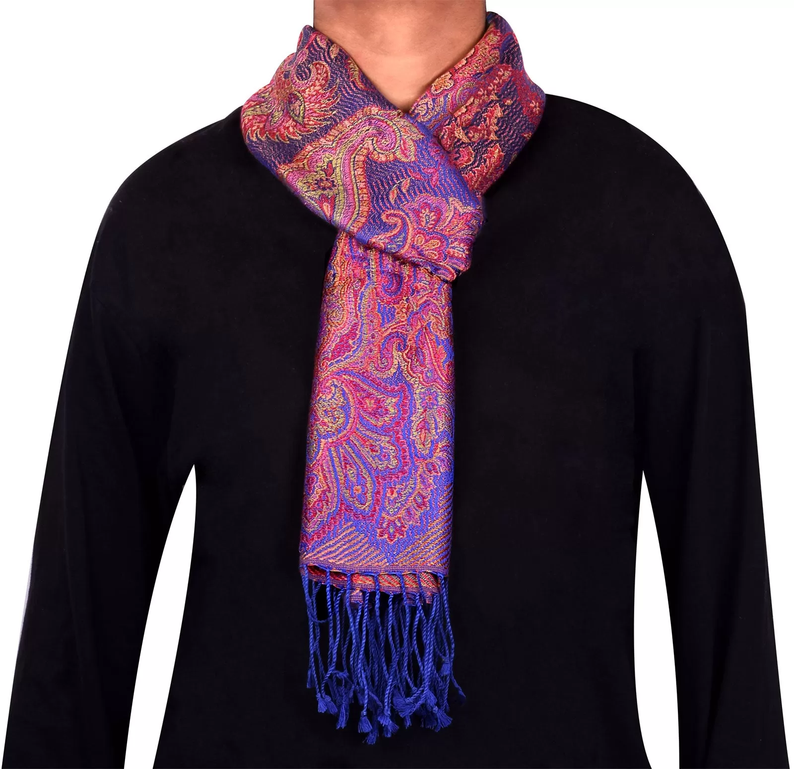 Unisex Men's Women's Paisley Wool Silk Muffler India Gift (64 x 13 inches)