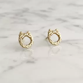 VINCENZO vintage gold tone wreath studs