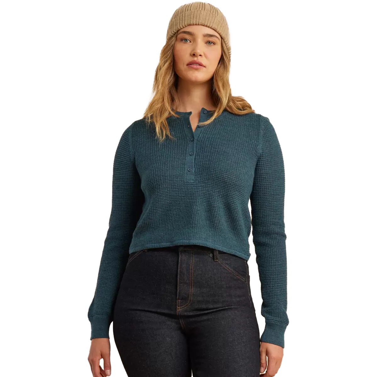 Women's Well Worn Thermal Long Sleeve Henley