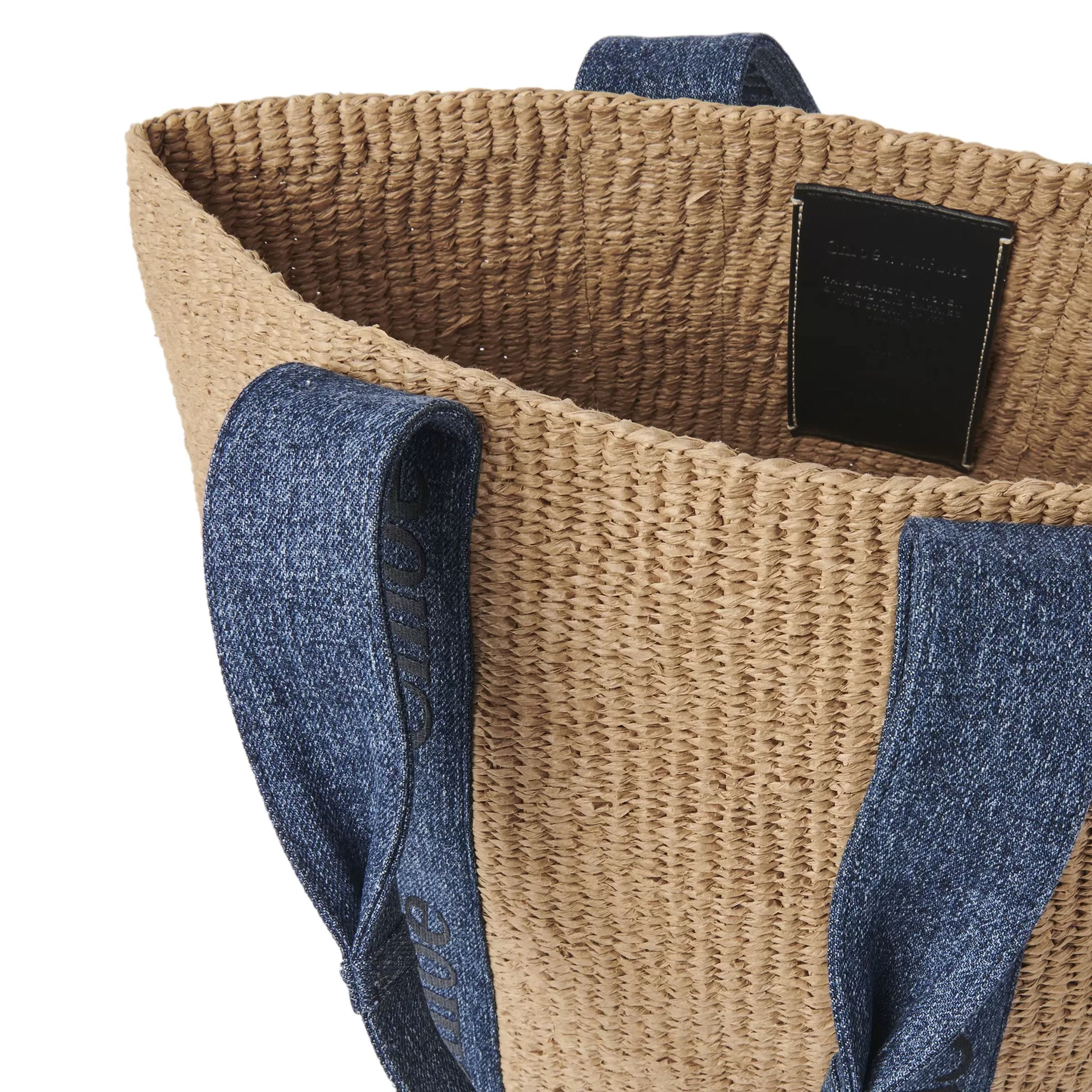 Woody Large Basket, Natural/Denim