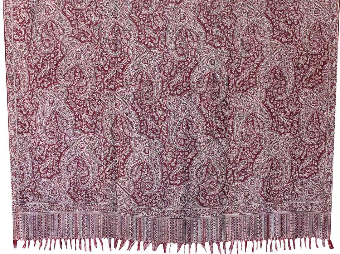 Wool Shawl Scarves Paisley Womens Indian Clothing (82 x 42 inches)