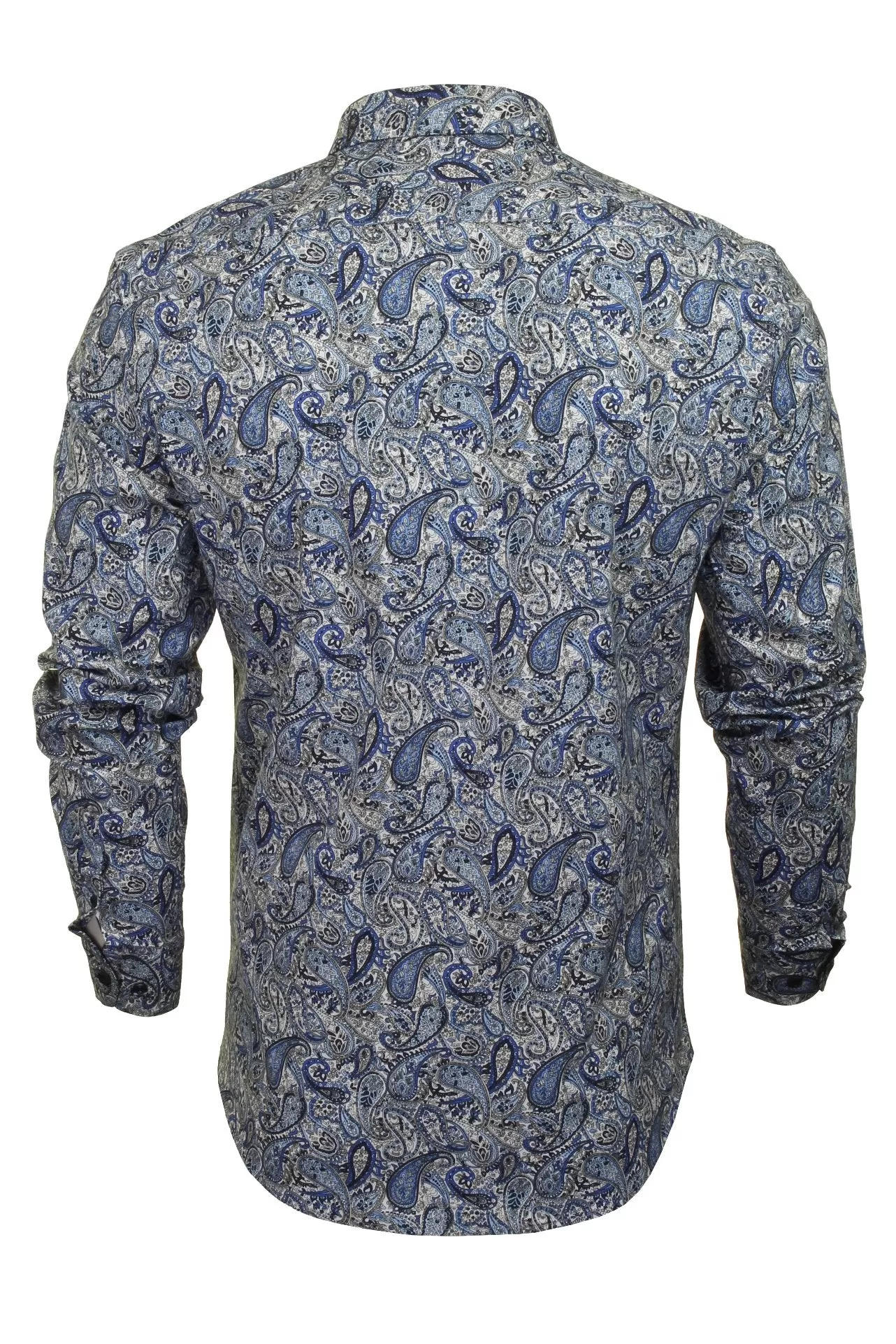 Xact Mens Long Sleeved Paisley Shirt - Slim Fit