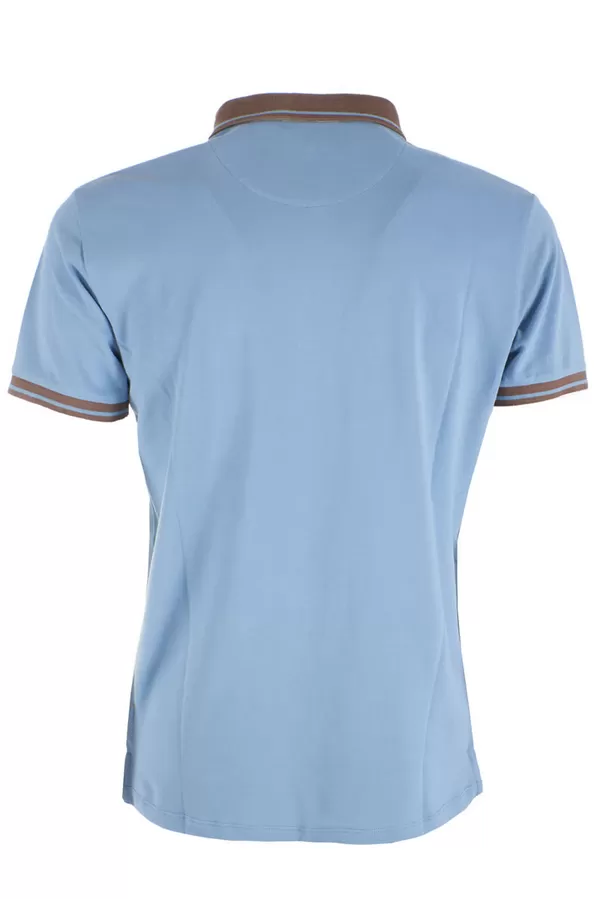 Yes Zee men's short sleeve polo shirt with pocket T716-S400-0633 light blue