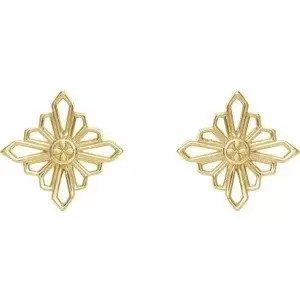 Zara Vintage-Inspired Geometric Earrings - 14k Fine