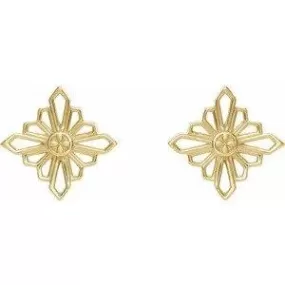 Zara Vintage-Inspired Geometric Earrings - 14k Fine